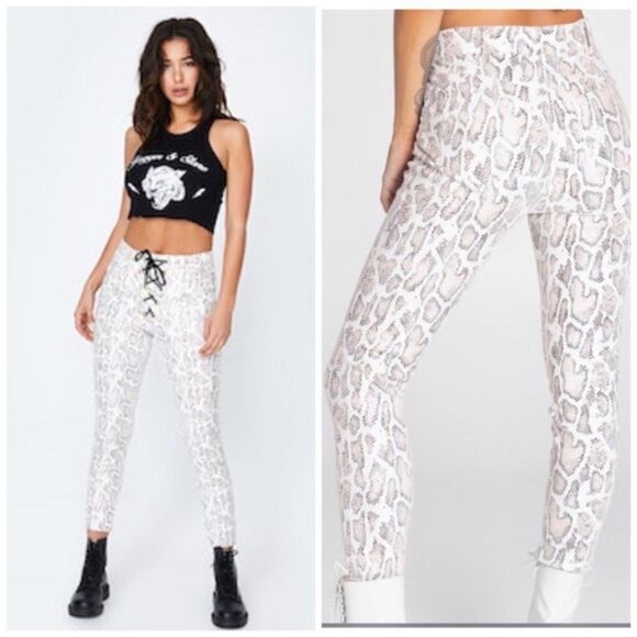 Jagger & Stone straight leg pants in snake vinyl Size 10 - Picture 3 of 11